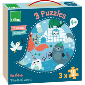 3 PUZLES ANIMALES DEL MUNDO 8530