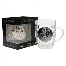 JARRA CRISTAL ESCUDO METALICO LANNISTER GAME OF TH