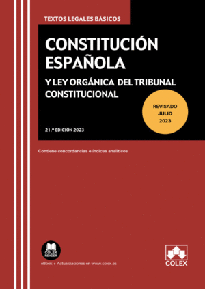 CONSTITUCION ESPAÑOLA Y LEY ORGANICA DEL TRIBUNAL CONSTITUCIONAL 2023