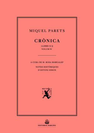CRONICA LLIBRE 2N/2A PART VOL IV